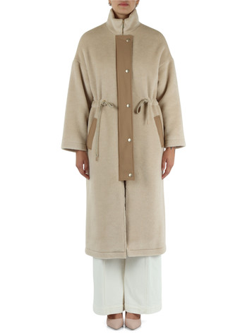 BEIGE | Cappotto in beaver di misto alpaca, cammello e cashmere