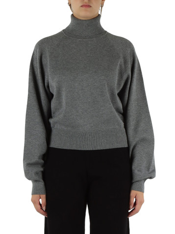 GRIGIO | Maglia collo alto in misto viscosa