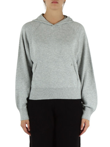 GRIGIO CHIARO | Maglia con cappuccio in misto viscosa