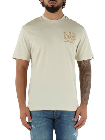 BEIGE | T-shirt in cotone con ricamo logo frontale