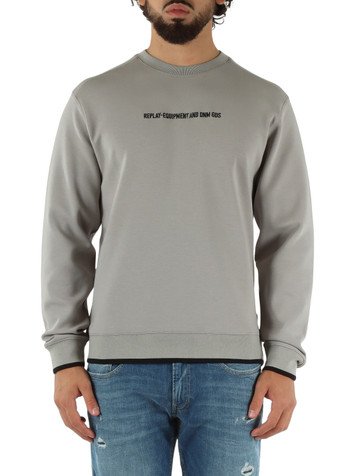 GRIGIO | Felpa in misto cotone con ricamo logo frontale