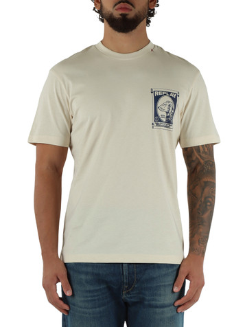 CREMA | T-shirt in cotone con stampa logo