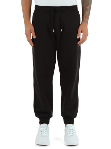 NERO | Pantalone sportivo in cotone felpato con patch logo