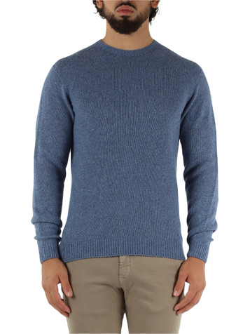 BLU CHIARO | Maglia girocollo in misto lana