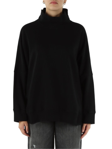 NERO | Felpa oversize collo alto con scritta logo posteriore