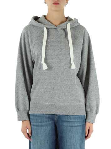 GRIGIO | Felpa con cappuccio e spacco con zip sul retro