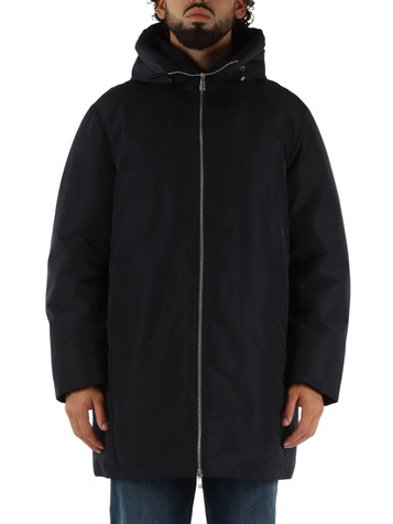 BLU SCURO | Giaccone imbottito con cappuccio