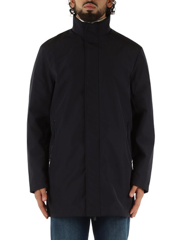 BLU SCURO | Giaccone imbottito mezzo peso in tessuto tecnico