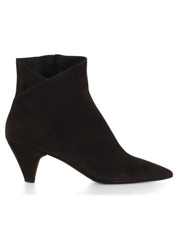 GRIGIO SCURO | Stivaletti in suede con tacco a cono