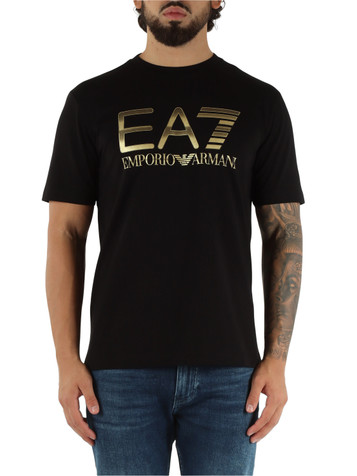 NERO | T-shirt regular fit in cotone con stampa logo frontale