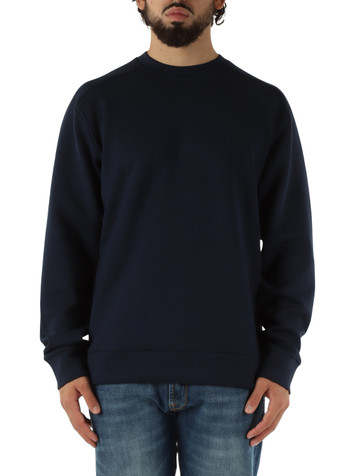 BLU SCURO | Felpa girocollo in misto cotone e modal