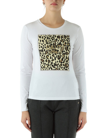 BIANCO | JEANS: T-shirt manica lunga in cotone stretch