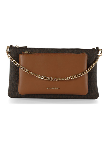 MARRONE | Borsa a tracolla JET SET Medium con stampa logo MARRONE | Borsa a tracolla JET SET Medium con stampa logo