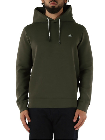 VERDE | Felpa Essential in misto cotone con cappuccio