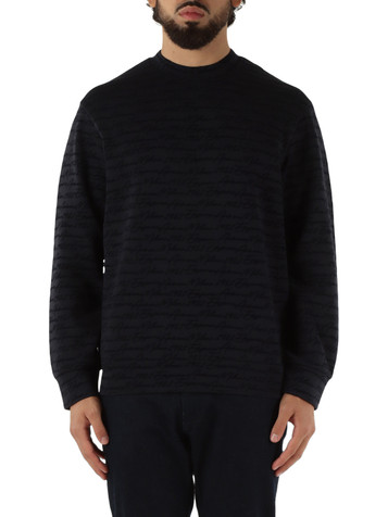 NERO | Felpa in misto cotone con scritte logo flock