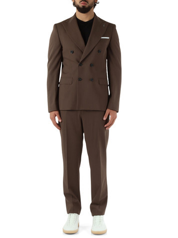 MARRONE | Abito due pezzi in misto lana e viscosa