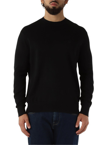 NERO | Maglia girocollo in cotone, viscosa e seta