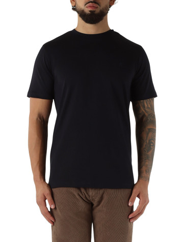 BLU SCURO | T-shirt in cotone con stampa logo a rilievo