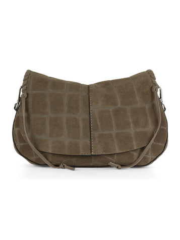 TORTORA | Borsa a spalla HELENA ROUND in suede motivo cocco TORTORA | Borsa a spalla HELENA ROUND in suede motivo cocco