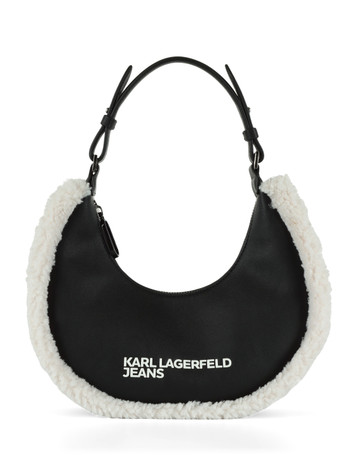 NERO | Borsa a spalla KLJ SHEARLING HALFMOON NERO | Borsa a spalla KLJ SHEARLING HALFMOON