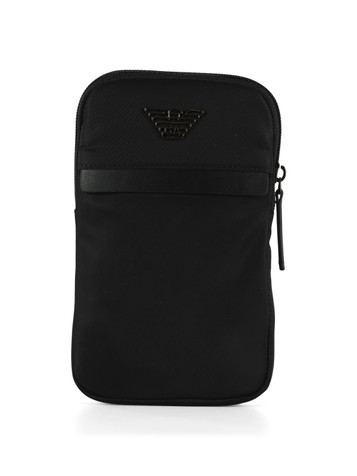 NERO | Tech case a tracolla in tessuto con placca logo NERO | Tech case a tracolla in tessuto con placca logo