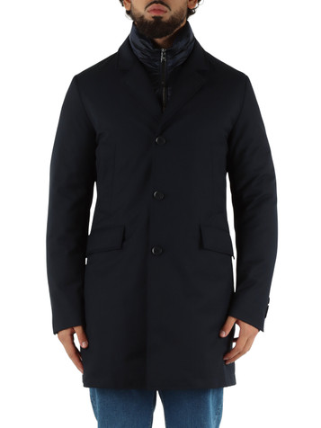 BLU SCURO | Piumino SPENCER in misto lana tecnica