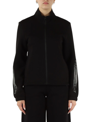 NERO | Felpa con zip in misto cotone