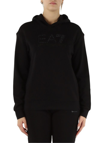 NERO | Felpa con cappuccio in misto cotone