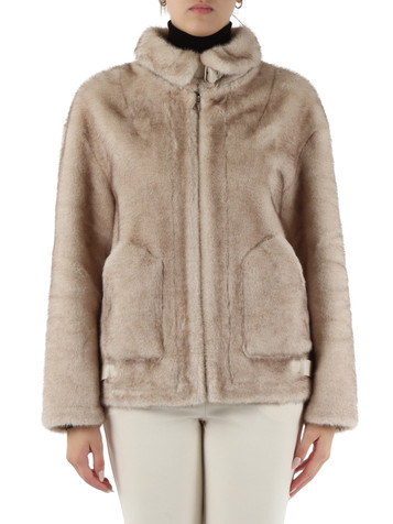 TORTORA | Eco pelliccia con dettagli a contrasto