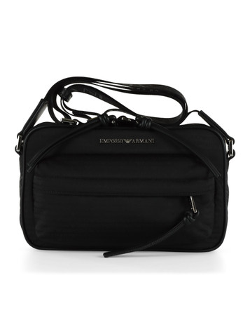 NERO | Borsa a tracolla in tessuto tecnico con stampa logo