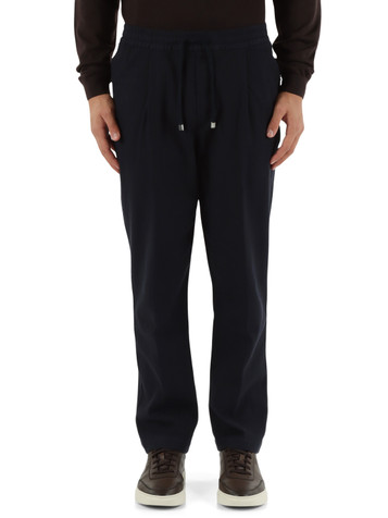 BLU SCURO | Pantalone in corduroy DANIEL Relaxed Carrot Fit