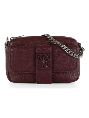 BORDEAUX | Borsa a tracolla in ecopelle con logo impresso