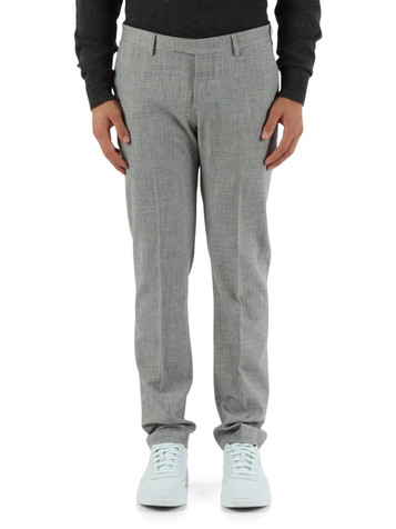 GRIGIO | Pantaloni regular fit in misto lana e viscosa