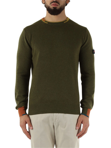 VERDE MILITARE | Maglia girocollo in misto lana MARLON 04