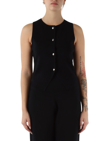 NERO | Gilet girocollo in misto viscosa