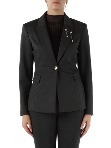 GRIGIO SCURO | Giacca slim fit punto Milano