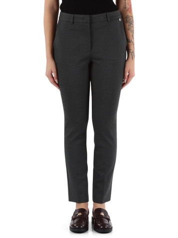 GRIGIO SCURO | Pantalone in misto viscosa punto Milano