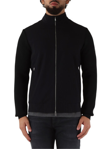 NERO | Cardigan con zip RUIZ HYBRID Softech