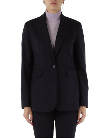 BLU SCURO | Giacca in misto viscosa con strass