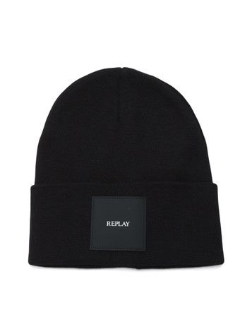 NERO | Cappello in misto cotone con patch logo frontale