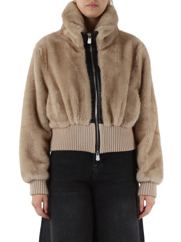 BEIGE | BAGELS Jacke aus Aspen-Stoff in Felloptik