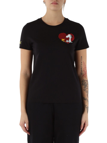 NERO | PEANUTS: T-shirt in cotone con stampa frontale