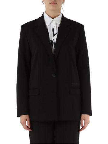 NERO | Giacca in misto viscosa con ricamo logo