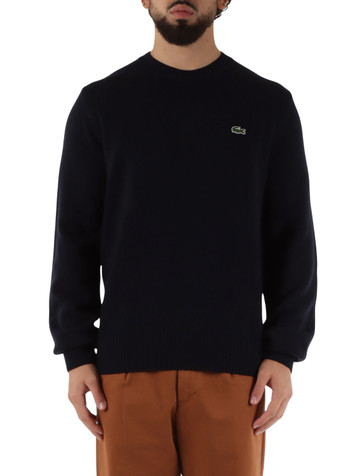 BLU SCURO | Maglia girocollo classic fit in lana