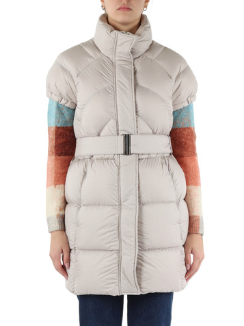 BEIGE | Piumino manica corta CAPTION con cintura