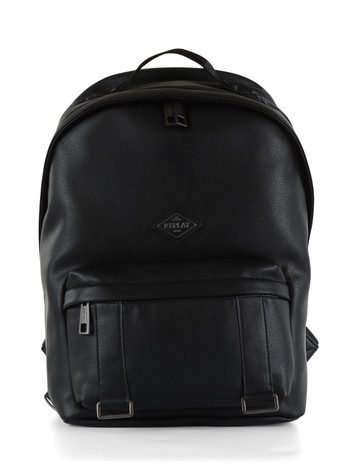 NERO | Zaino effetto martellato con patch logo frontale