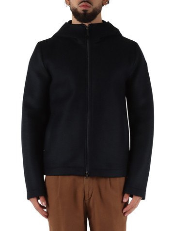 BLU SCURO | Giacca con cappuccio TASTEFUL in misto lana vergine