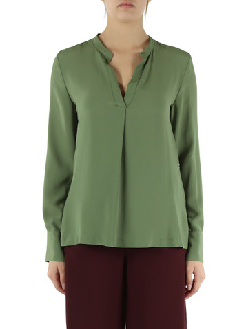 VERDE | Blusa FLUID CREPE in misto seta