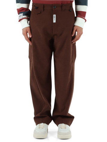 MARRONE | Pantalone cargo in cotone stretch