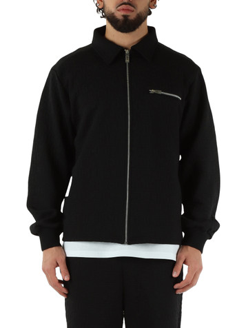 NERO | Felpa giacca con zip e motivo logo all over